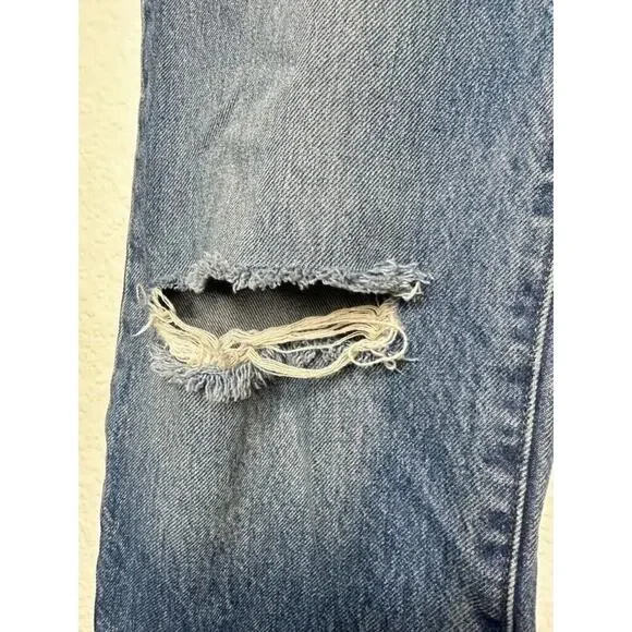 MADEWELL 30" Slim Demi-Boot Jeans in Danville Wash Ripped Edition Medium Wash - Picture 8 of 16